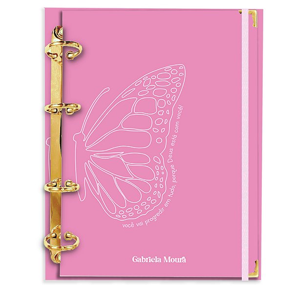 Fichário Agenda: Borboleta Rosa/Pink