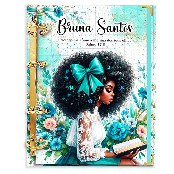 Fichário Agenda:  Mulher Negra Cristã  Linda Tiffany