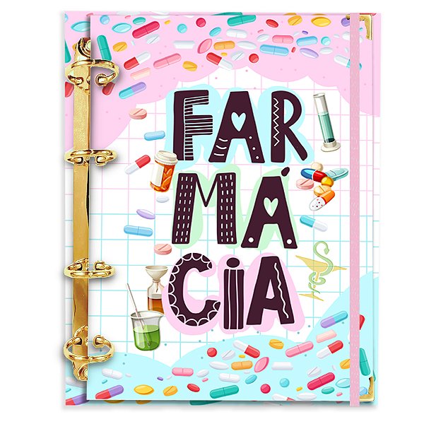 Fichário Agenda: Profissão Farmácia Comprimidos Candy