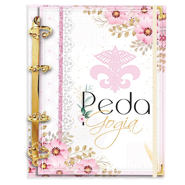 Fichário Agenda: Profissão Símbolo Pedagogia Floral Rosa