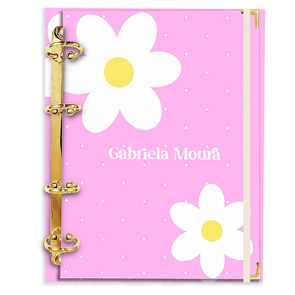 Fichário Agenda: Florzinhas Rosa/Pink
