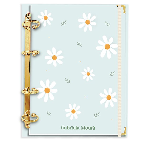 Fichário Agenda: Florzinhas Azul Bebê