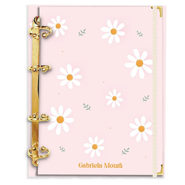 Fichário Agenda: Florzinhas Rosa bebê