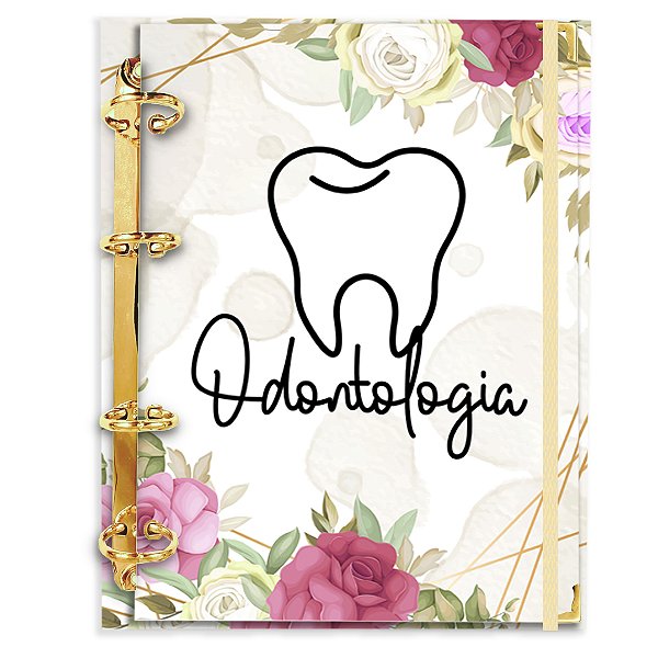 Fichário Agenda: Profissão Logo Odontologia Floral