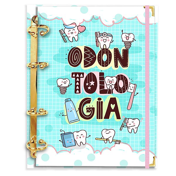 Fichário Agenda: Profissão Logo Odontologia Azul