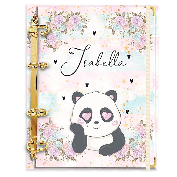 Fichário Agenda: Pandinha Floral