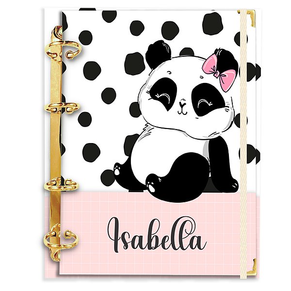 Fichário Agenda: Pandinha Poa Rosa