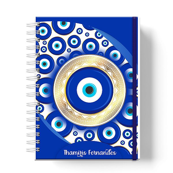 Caderno Capa Dura Personalizado C/Nome :  Olho Grego (CAD-OG01)