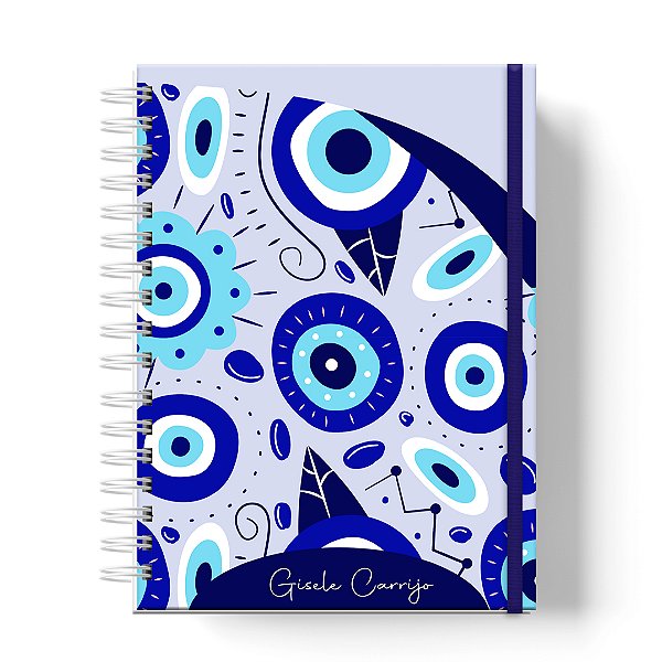 Caderno Capa Dura Personalizado C/Nome :  Olho Grego (CAD-OG02)
