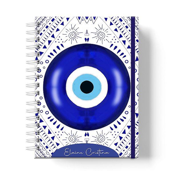 Caderno Capa Dura Personalizado C/Nome :  Olho Grego (CAD-OG03)