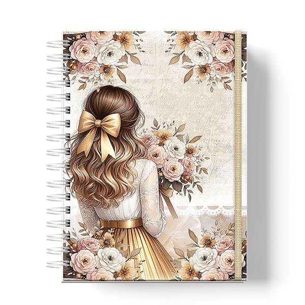 Planner de Estudos: Floral Bege