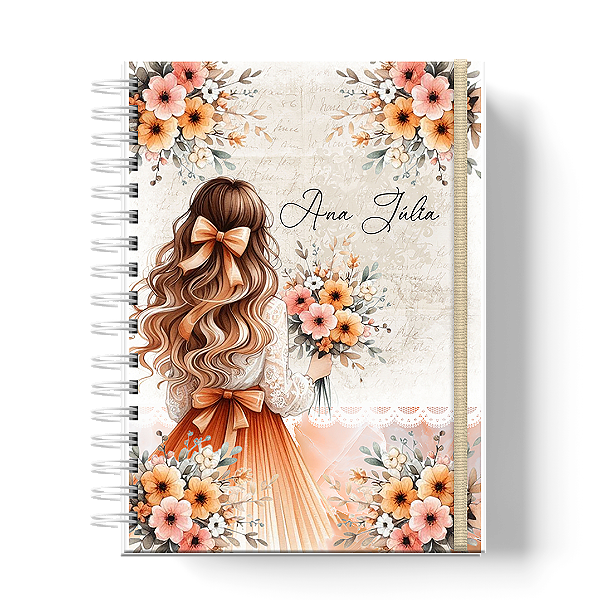 Planner de Estudos: Floral Laranja