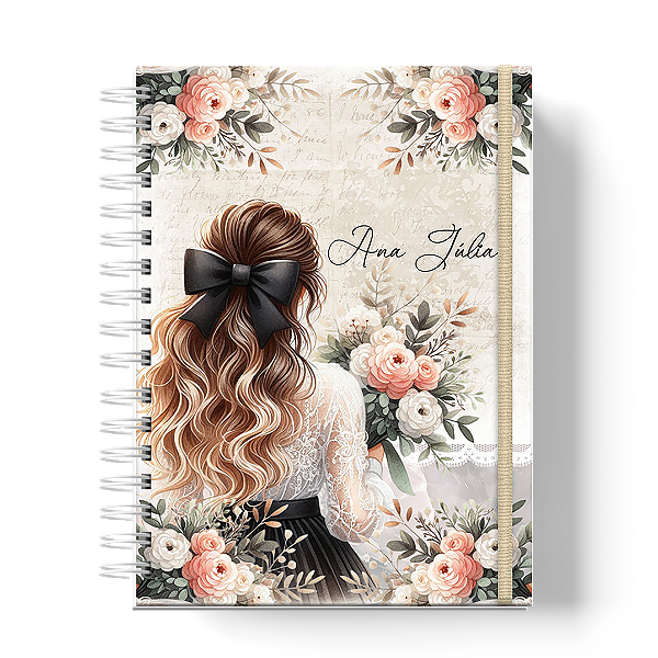 Planner de Estudos: Floral Laço Preto