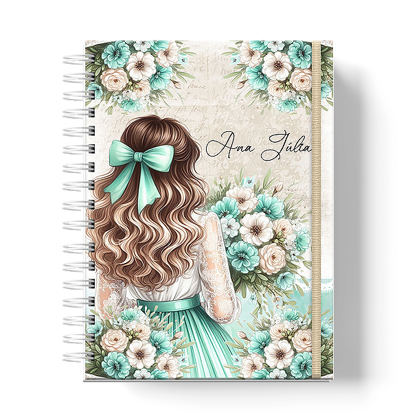 Planner de Estudos: Floral Laço Verde