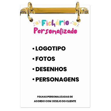 Mini Fichário: ( Anexe sua imagem ) - Leia a Descrição