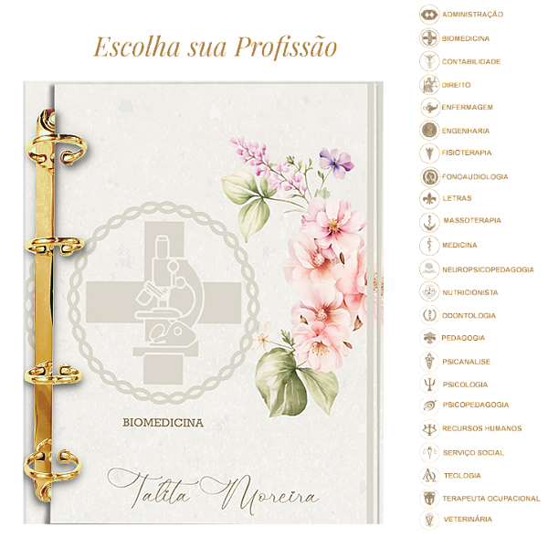Fichário Personalizado: Escolha sua profissão