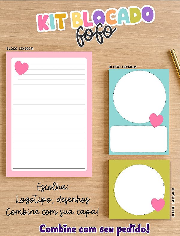 Kit Bloquinhos destacáveis igual seu Pedido