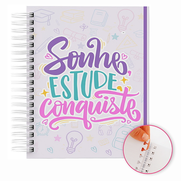 Caderno Reposicionável: 80 Folhas  | Capa Dura | 90g  Personalizado  RP4