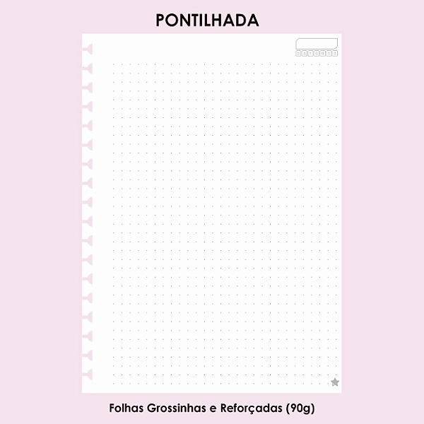 Refil Pontilhado - para Caderno Reposicionável Inteligente: 50 Folhas | 90g