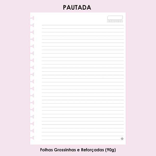 Refil Pautado - Caderno Reposicionável Inteligente 50 Folhas | 90g