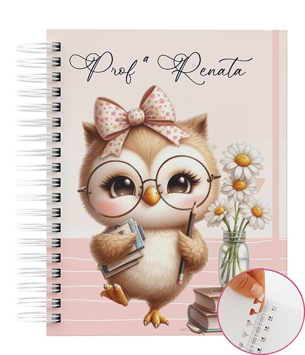 Caderno Reposicionável: 80 Folhas  | Capa Dura | 90g  Personalizado - Professor 02
