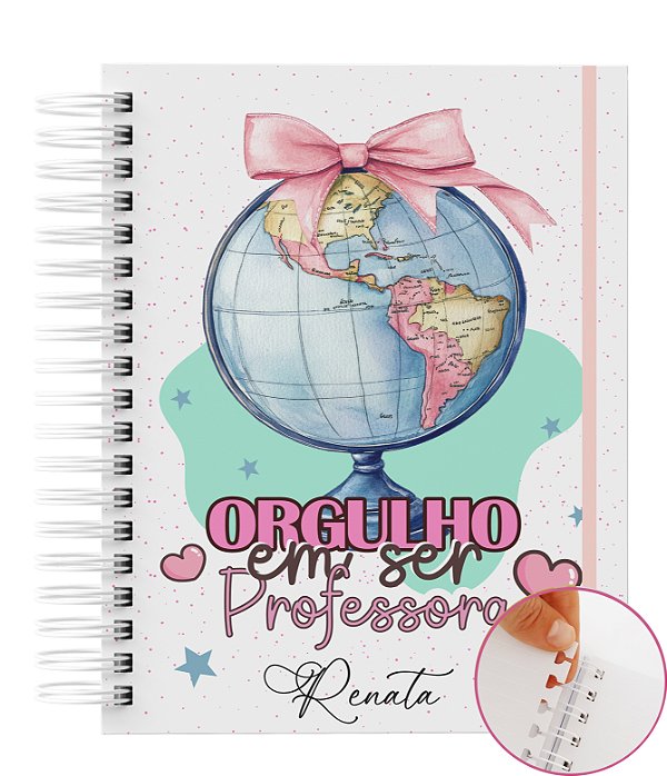 Caderno Reposicionável: 80 Folhas  | Capa Dura | 90g  Personalizado - Professor 04