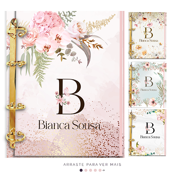 Agenda Fichário Personalizada Reposicionável: Jardim Secreto