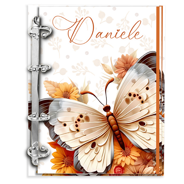 Agenda Fichário Personalizada Reposicionável:  BORBOLETA-01