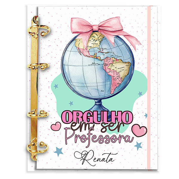 Agenda Fichário Personalizada Reposicionável:  Professor(a) Orgulho