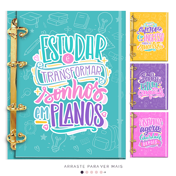 Agenda Fichário Personalizada Reposicionável: Inicial do seu nome (AF01)