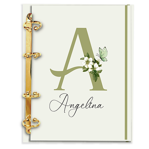 Agenda Fichário Personalizada Reposicionável:  Inicial do seu nome (AF03)