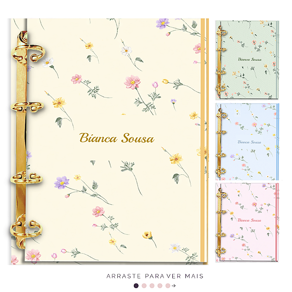 Agenda Fichário Personalizada Reposicionável: Primavera Suave
