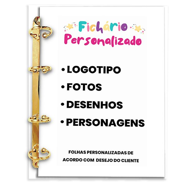 Fichário Personalizado: ( Anexe sua imagem ) - Leia a Descrição