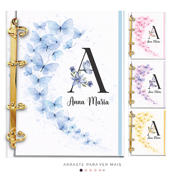 Agenda Fichário Personalizada Reposicionável: Jardim dos Sonhos