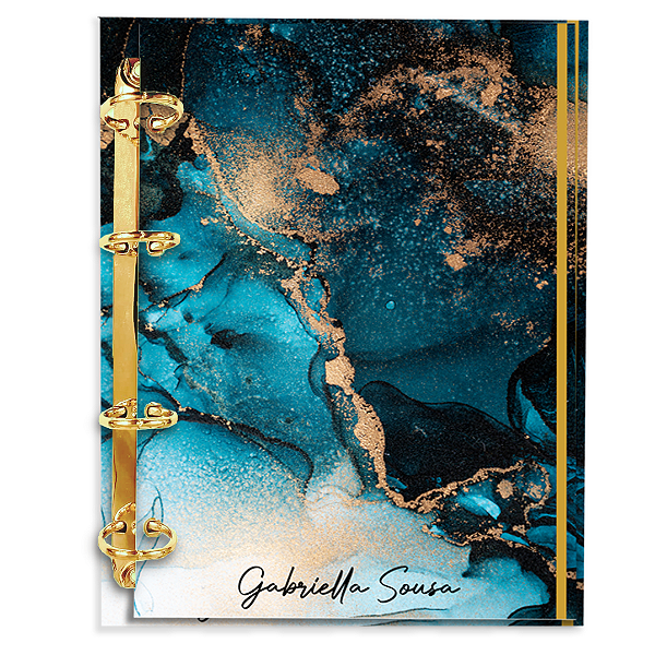 Agenda Fichário Personalizada Reposicionável: Coleção Marmore (CM01)