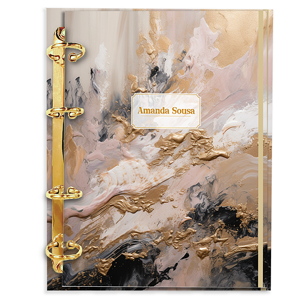 Agenda Fichário Personalizada Reposicionável: Coleção Marmore (CM02)