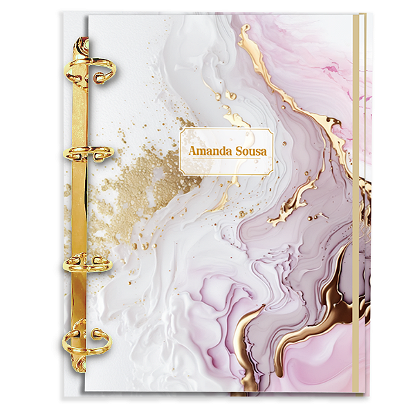Agenda Fichário Personalizada Reposicionável: Coleção Marmore (CM03)