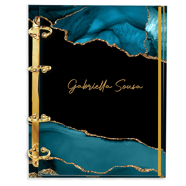 Agenda Fichário Personalizada Reposicionável: Coleção Marmore (CM05)