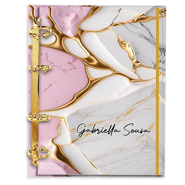 Agenda Fichário Personalizada Reposicionável: Coleção Marmore (CM07)