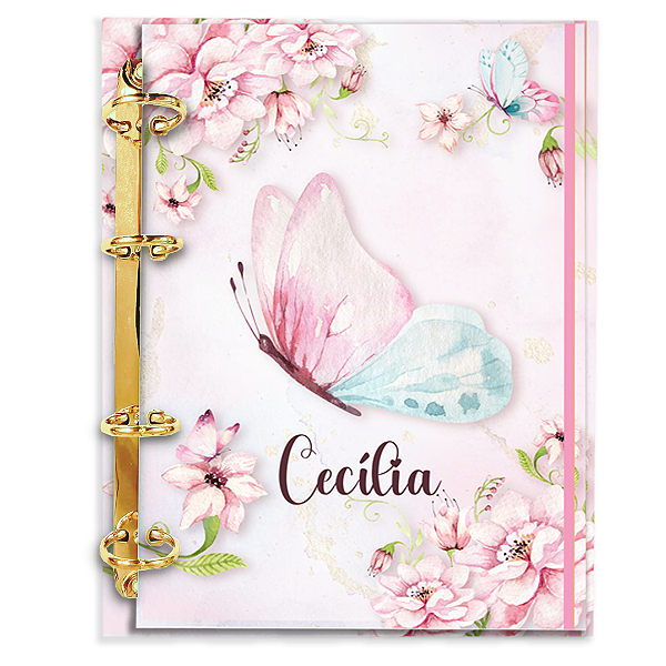 Fichário Personalizado Reposicionável: Coleção Borboleta -18