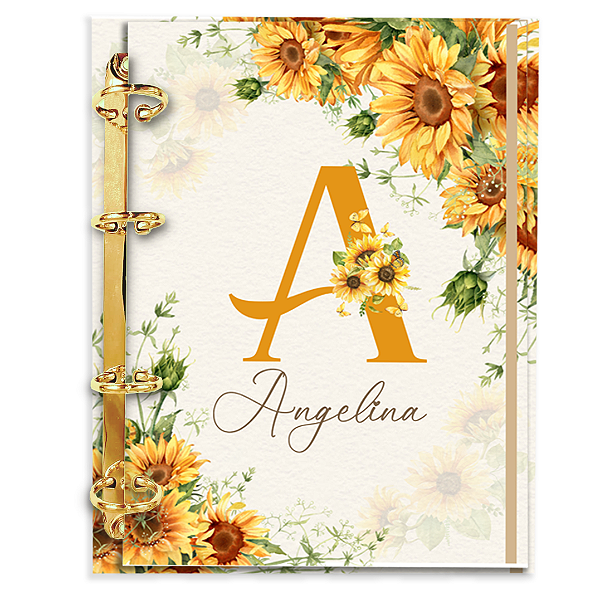 Fichário Personalizado Reposicionável: Coleção Girassol 04