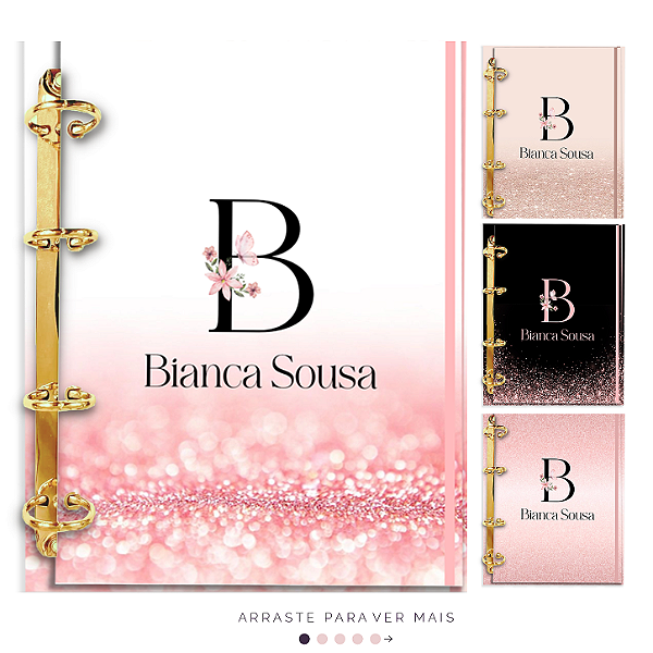 Agenda Fichário Personalizada Reposicionável: Coleção Elegance