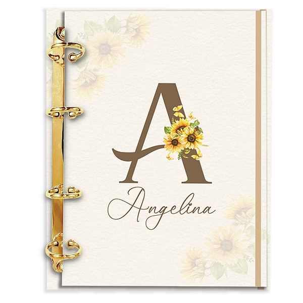 Agenda Fichário Personalizada Reposicionável:  Girassol 03