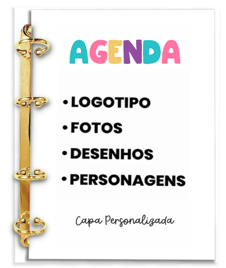 Fichário Agenda Personalizado: ( Anexe sua imagem ) - Leia a Descrição