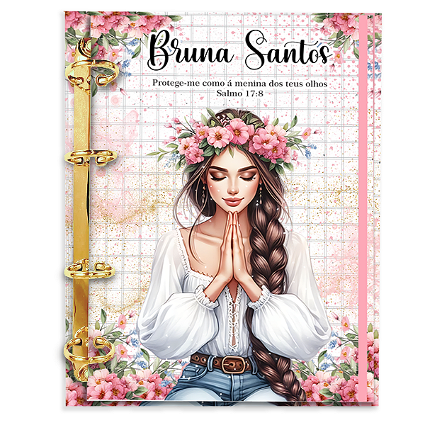 Agenda Fichário Personalizada Reposicionável : Cristã Trança