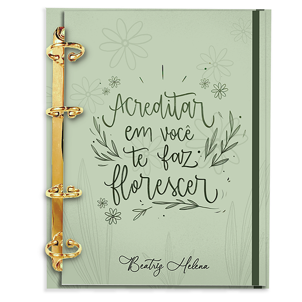 Agenda Fichário Personalizada Reposicionável: Acreditar em Você