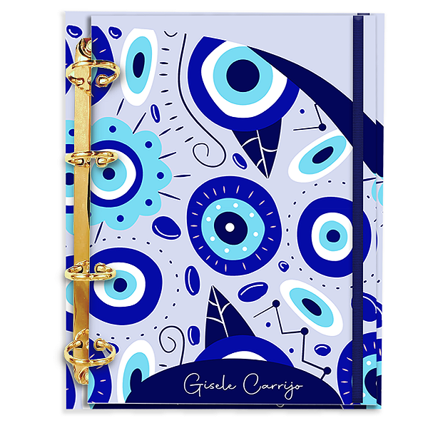 Agenda Fichário Personalizada Reposicionável: Olho Grego