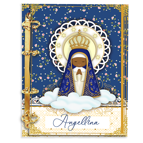 Agenda Fichário Personalizada Reposicionável: Nossa Senhora Aparecida
