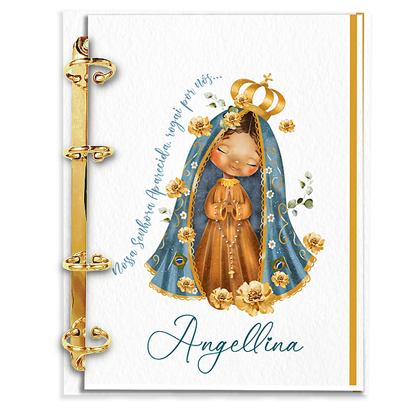 Agenda Fichário Personalizada Reposicionável: Nossa Senhora Aparecida