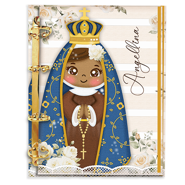 Agenda Fichário Personalizada Reposicionável: Nossa Senhora Aparecida
